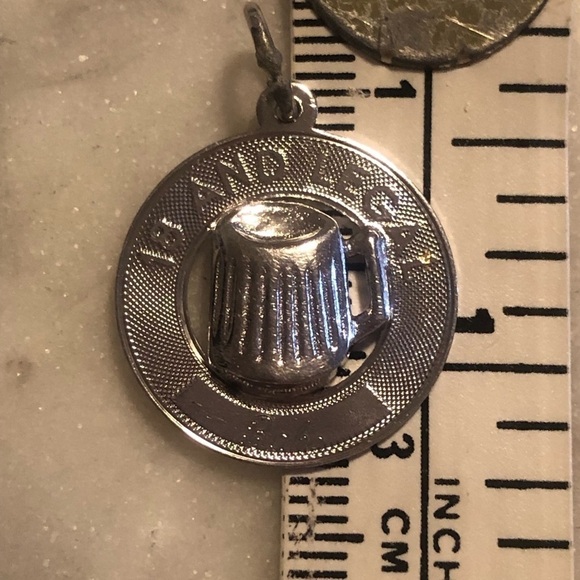 VTG Sterling Silver 18 & Legal Beer Miniature Charm Bracelet Disc Charm 20mm - Picture 6 of 6